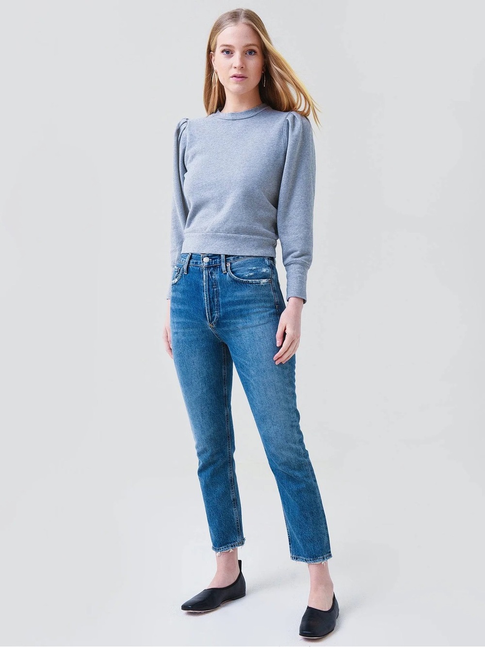 MOTHER The Curve Ball Sweatshirt in Heather gray